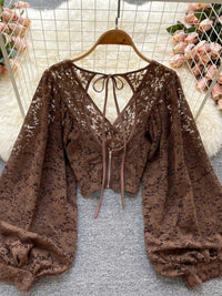 Lace Tie Back Long Sleeve Top 100100430044315 33 Affordable Fashion Under $100 Jerry's Apparel 
