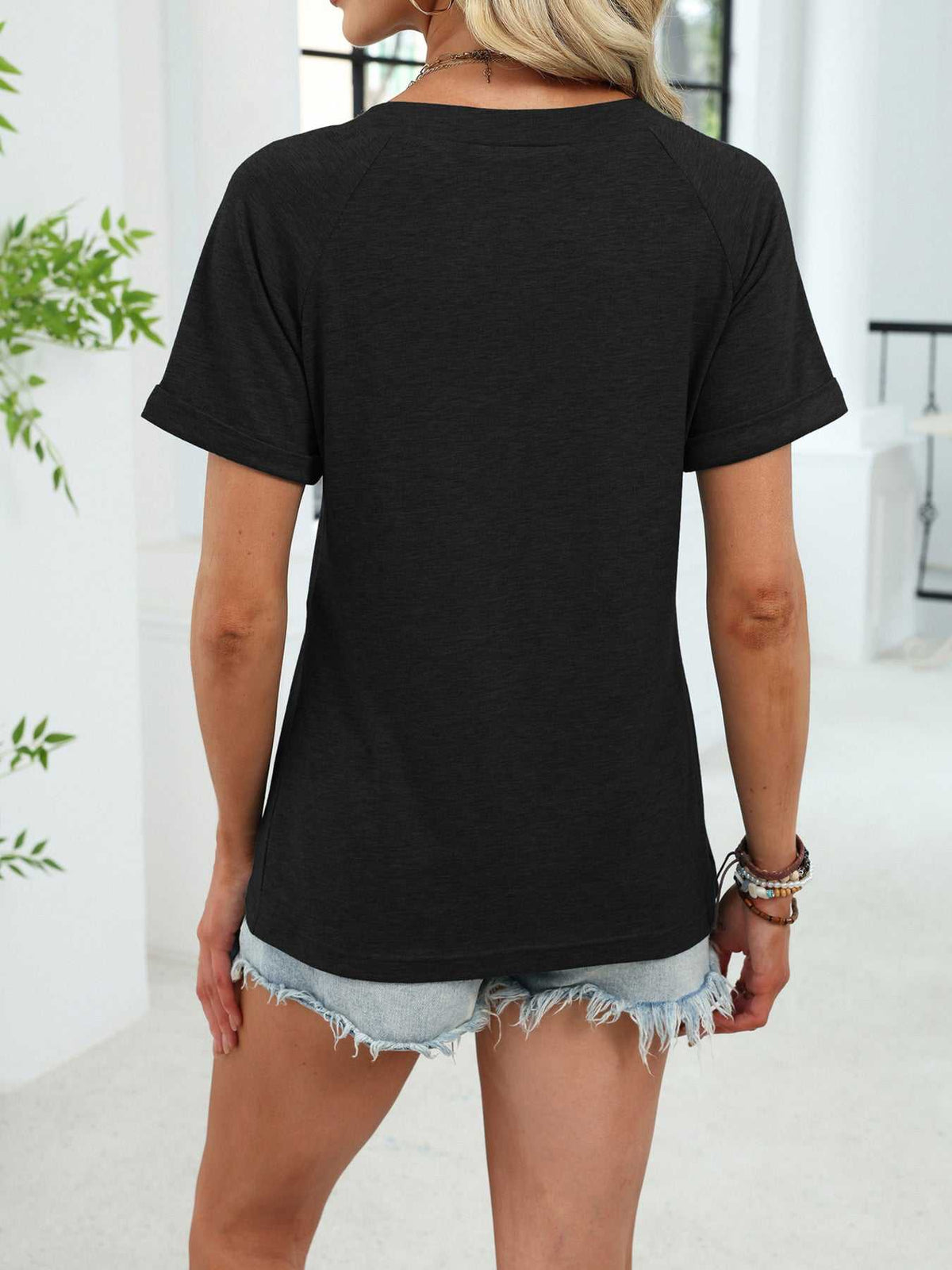 Casual V-Neck Short Sleeve T-Shirt 100100731554922 25 Affordable Fashion Under $100 Jerry's Apparel 