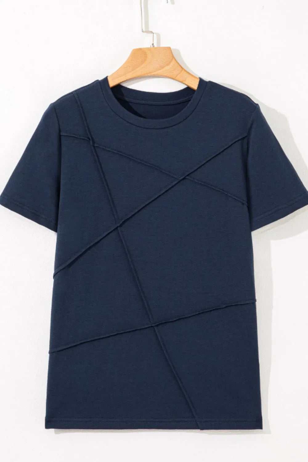 Solid Color Round Neck T Shirt