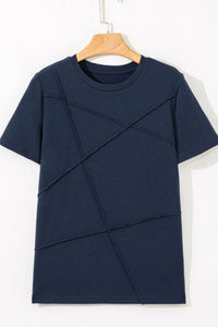 Solid Color Round Neck T Shirt