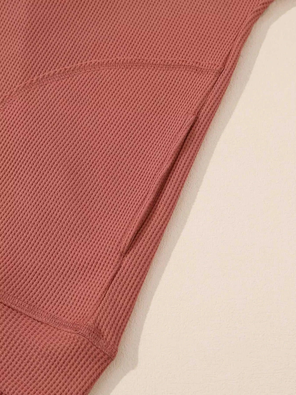Drawstring V-Neck Waffle Knit Casual Hoodie 100100700285845 53 Affordable Fashion Under $100 Jerry's Apparel 