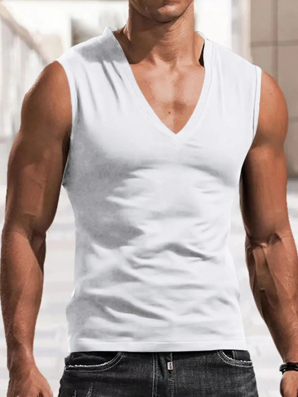 Men's Plus Size V-Neck Tank