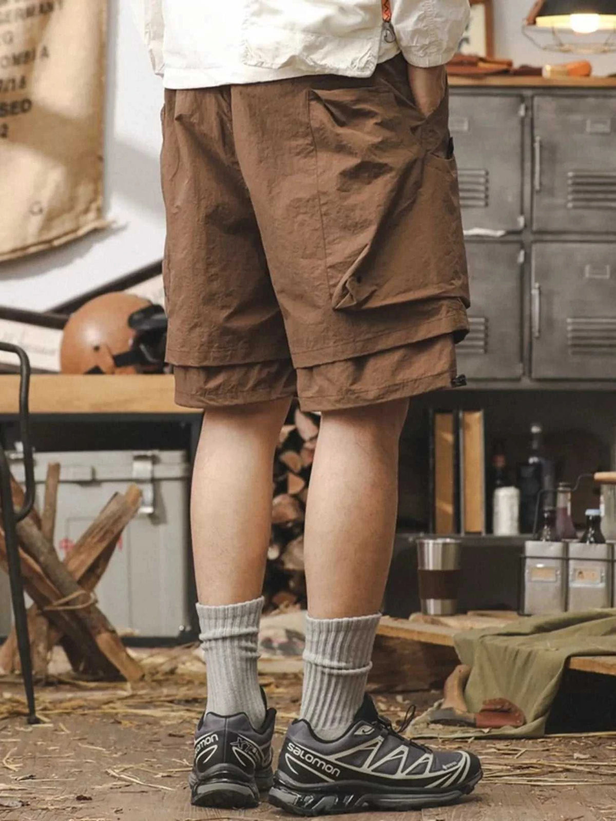 Men's Plus Size Multiple Pocket Layered Cargo Shorts with Drawstring Hem 100400101448683 36 Affordable Fashion Under $100 Jerry's Apparel 