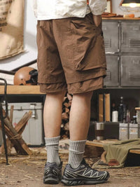 Men's Plus Size Multiple Pocket Layered Cargo Shorts with Drawstring Hem 100400101448683 36 Affordable Fashion Under $100 Jerry's Apparel 