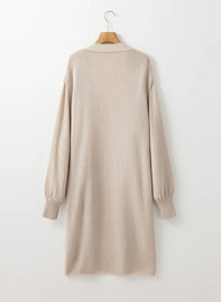 Pocketed Open Front Long Sleeve Cardigan