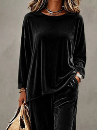 Full Size Velvet Long Sleeve Top and Pants Set Plus Size 100100551786793 45 Affordable Fashion Under $100 Jerry's Apparel 