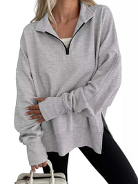 Quarter-Zip Dropped Shoulder Sweatshirt 101001101551160 56 Affordable Fashion Under $100 Jerry's Apparel 