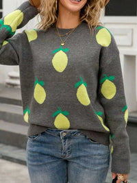 Lemon Crew Neck Round Neck Sweater 100100091974343 47 Affordable Fashion Under $100 Jerry's Apparel 