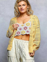 POL Open-Knit Floral Button Cardigan 100100283151560 66 Affordable Fashion Under $100 Jerry's Apparel 