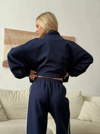 Zip-Up Jacket and Wide-Leg Pants Set 100100070627217 107 Comfortable Weekend Sets Jerry's Apparel 