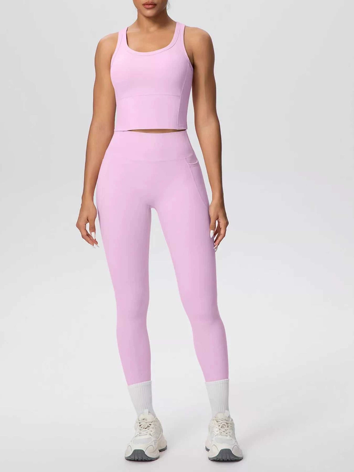 Scoop Neck Tank and High-Waisted Leggings Active Set 101006388543899 85 Affordable Fashion Under $100 Jerry's Apparel 