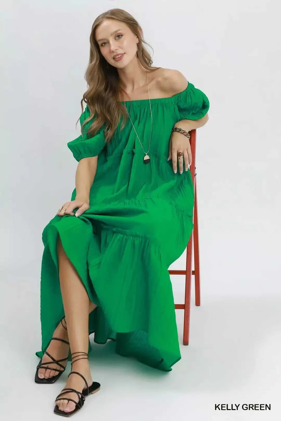 Umgee Textured Tiered Midi Dress 100100410131082 60 Affordable Fashion Under $100 Jerry's Apparel 