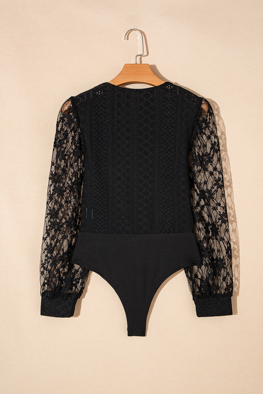 Eyelet Lace Long Sleeve Bodysuit