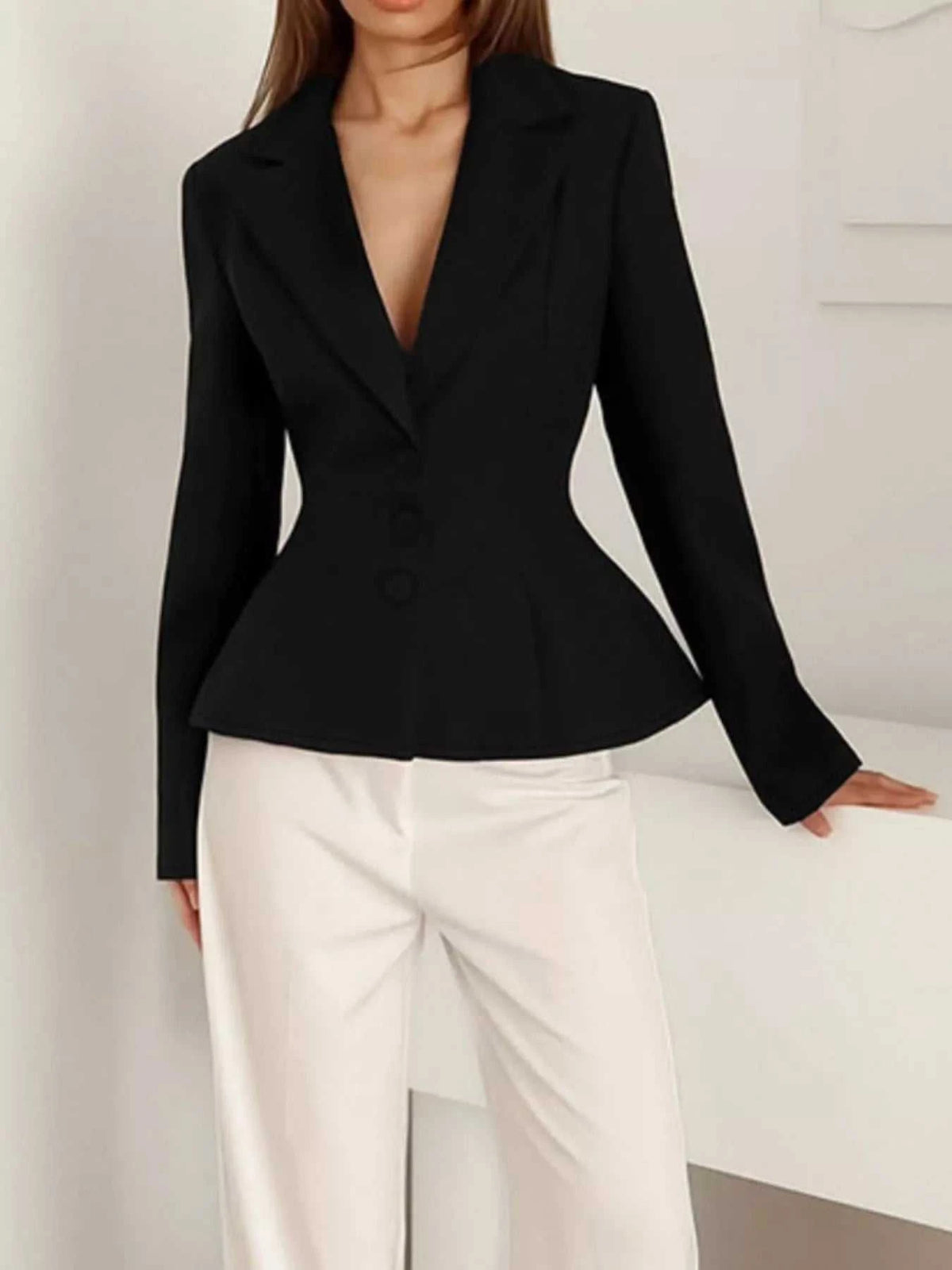 Lapel Collar Button Up Blazer 100100268888300 56 Affordable Fashion Under $100 Jerry's Apparel 