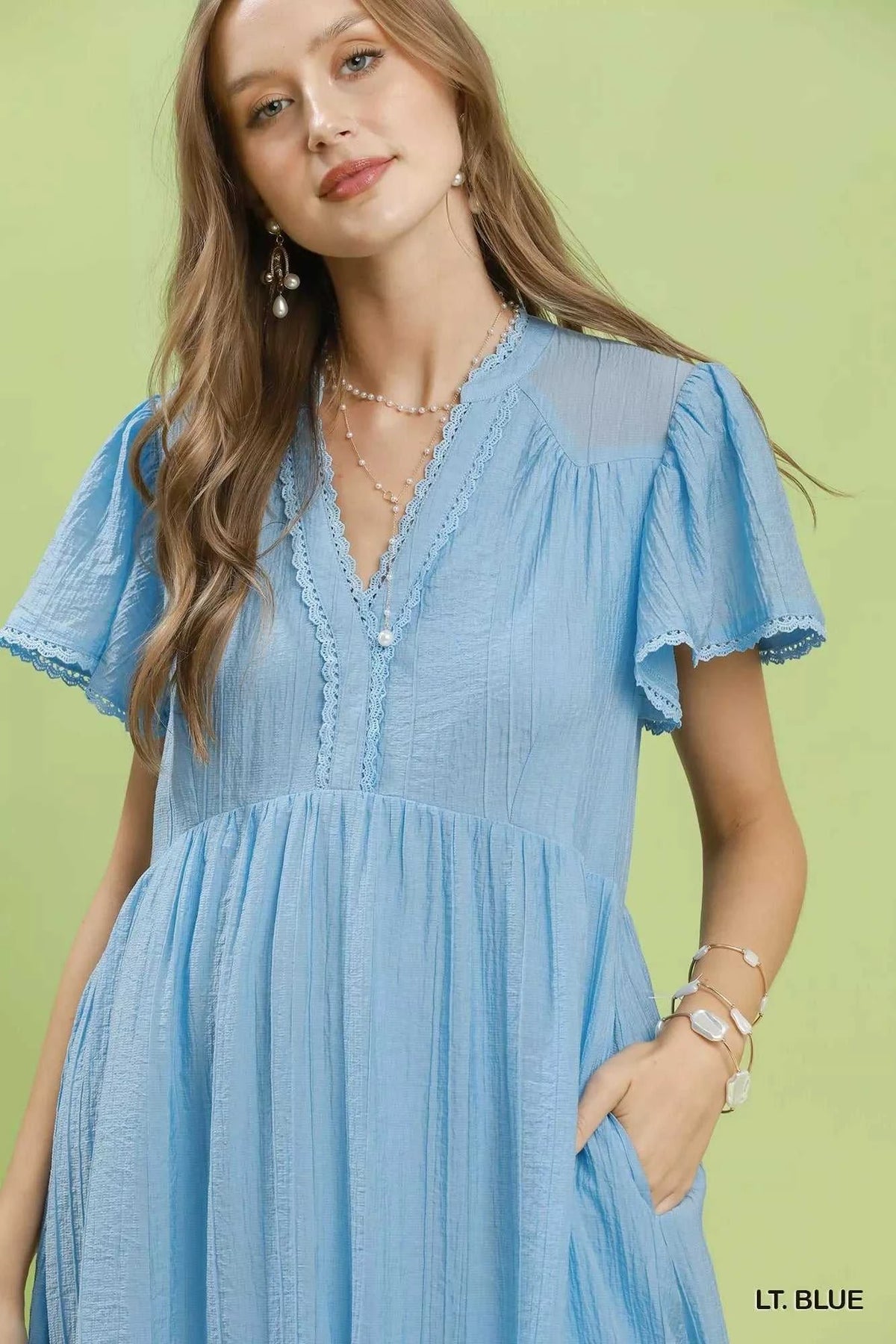 Umgee Textured Tiered Midi Dress with Side Pockets 100100863111191 62 Affordable Fashion Under $100 Jerry's Apparel 