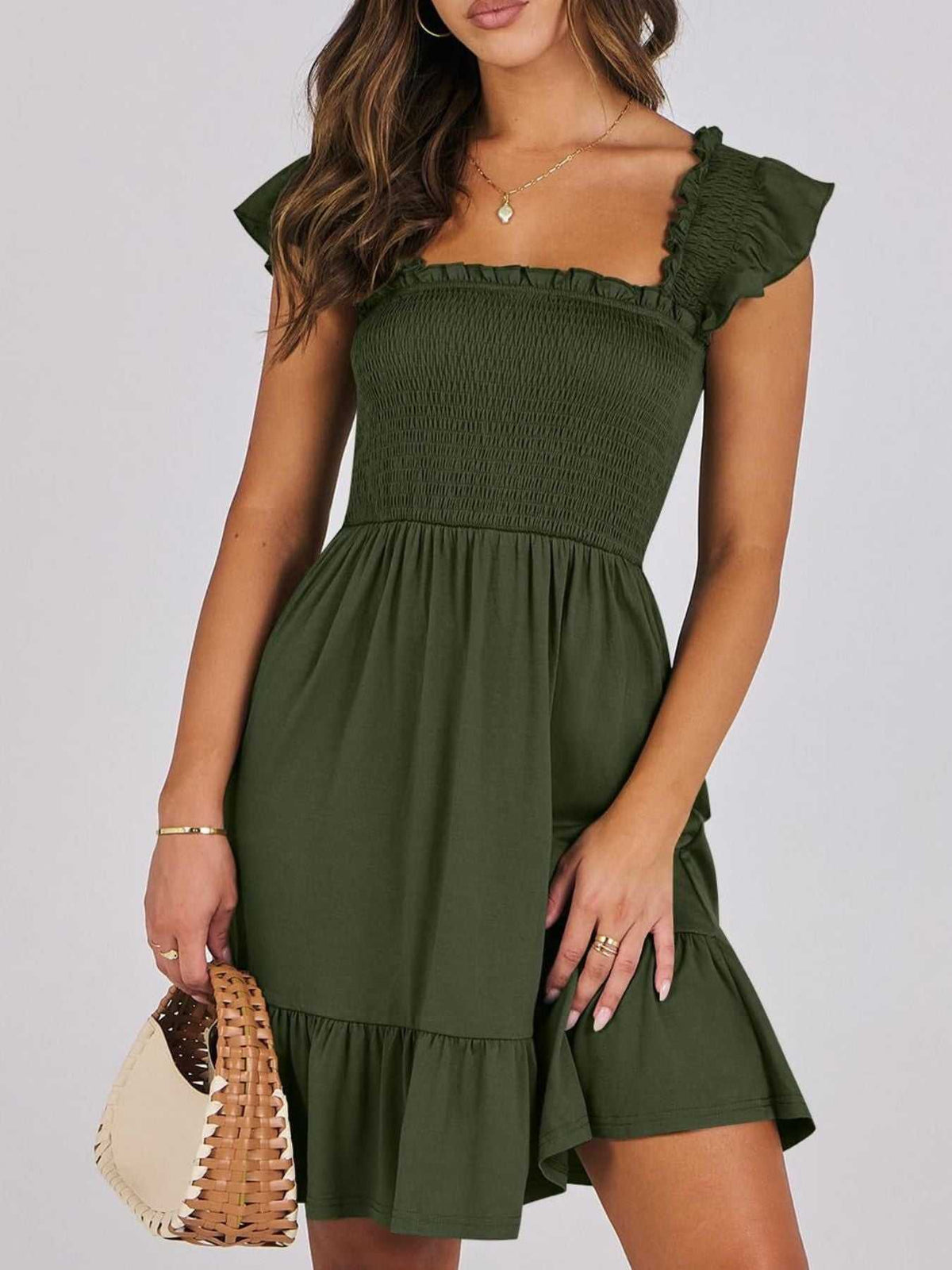 Smocked Ruffle Hem Mini Dress 100100088487178 33 Affordable Fashion Under $100 Jerry's Apparel 