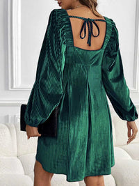 Velvet Square Neck Long Sleeve Dress 100100004568053 56 Affordable Fashion Under $100 Jerry's Apparel 