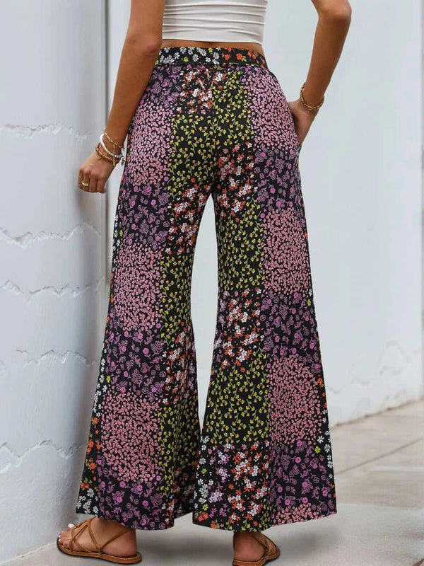 Floral High Rise Wide Leg Pants 100100533351423 25 Seasonal Fashion Collections Jerry's Apparel 