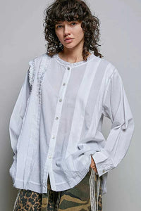POL Lightweight Ruffle Trim Round Neck Woven Shirt 100100795961702 61 Affordable Fashion Under $100 Jerry's Apparel 