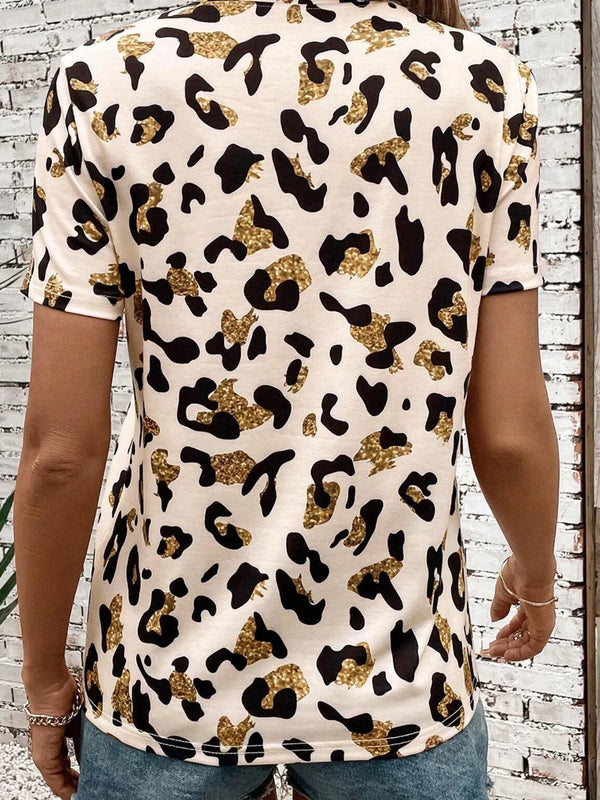 Leopard Print Short Sleeve T-Shirt