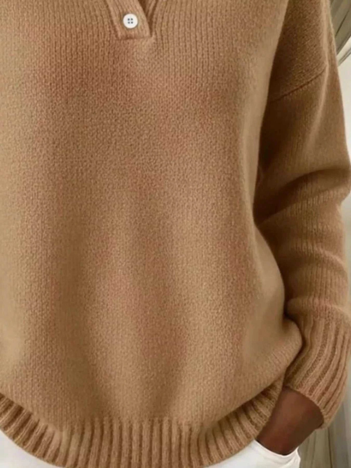 Full Size Button Detail Dropped Shoulder Sweater Plus Size 101002359418175 39 Affordable Fashion Under $100 Jerry's Apparel 