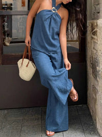 Halter Neck Top and Wide-Leg Pants Set 100100007618224 46 Affordable Fashion Under $100 Jerry's Apparel 