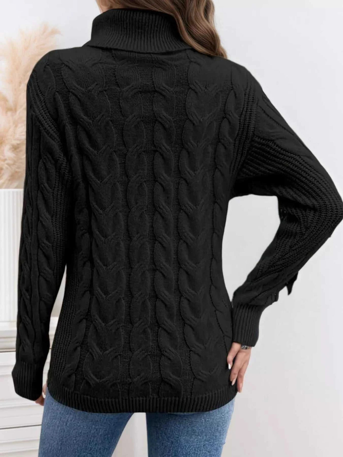 Cable Knit Turtleneck Long Sleeve Sweater 100100174532282 38 Affordable Fashion Under $100 Jerry's Apparel 