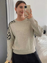 Leopard Round Neck Sweater 100100975897355 41 Affordable Fashion Under $100 Jerry's Apparel 