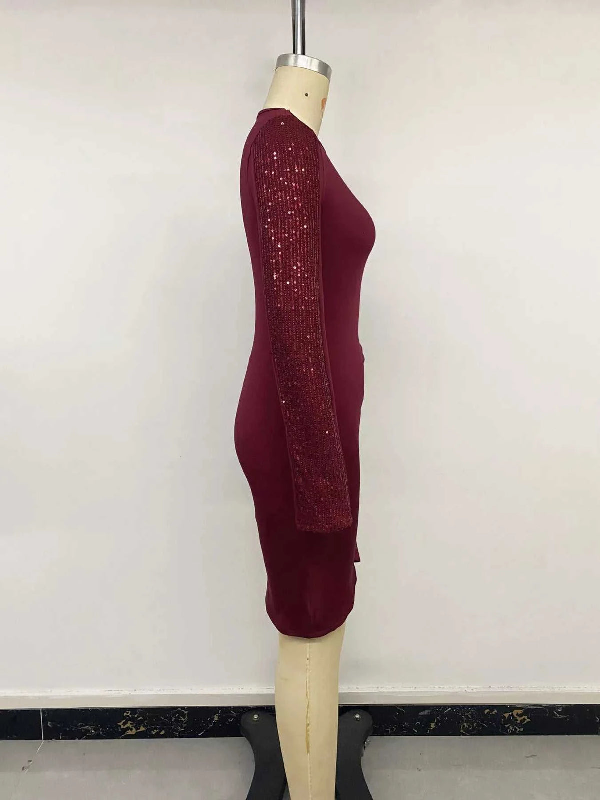 Long-Sleeve Sequin-Trimmed Bodycon Dress 101001788842760 45 Affordable Fashion Under $100 Jerry's Apparel 
