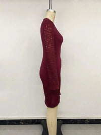 Long-Sleeve Sequin-Trimmed Bodycon Dress 101001788842760 45 Affordable Fashion Under $100 Jerry's Apparel 