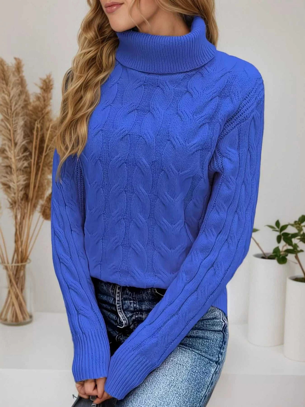 Cable Knit Turtleneck Long Sleeve Sweater 100100174532282 38 Affordable Fashion Under $100 Jerry's Apparel 