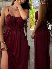Full Size Backless Spaghetti Strap Slit Maxi Dress Plus Size 100100944865132 21 Gifts for Her Jerry's Apparel 