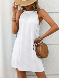 Textured Grecian Neck Mini Dress 100100516101866 24 Affordable Fashion Under $100 Jerry's Apparel 