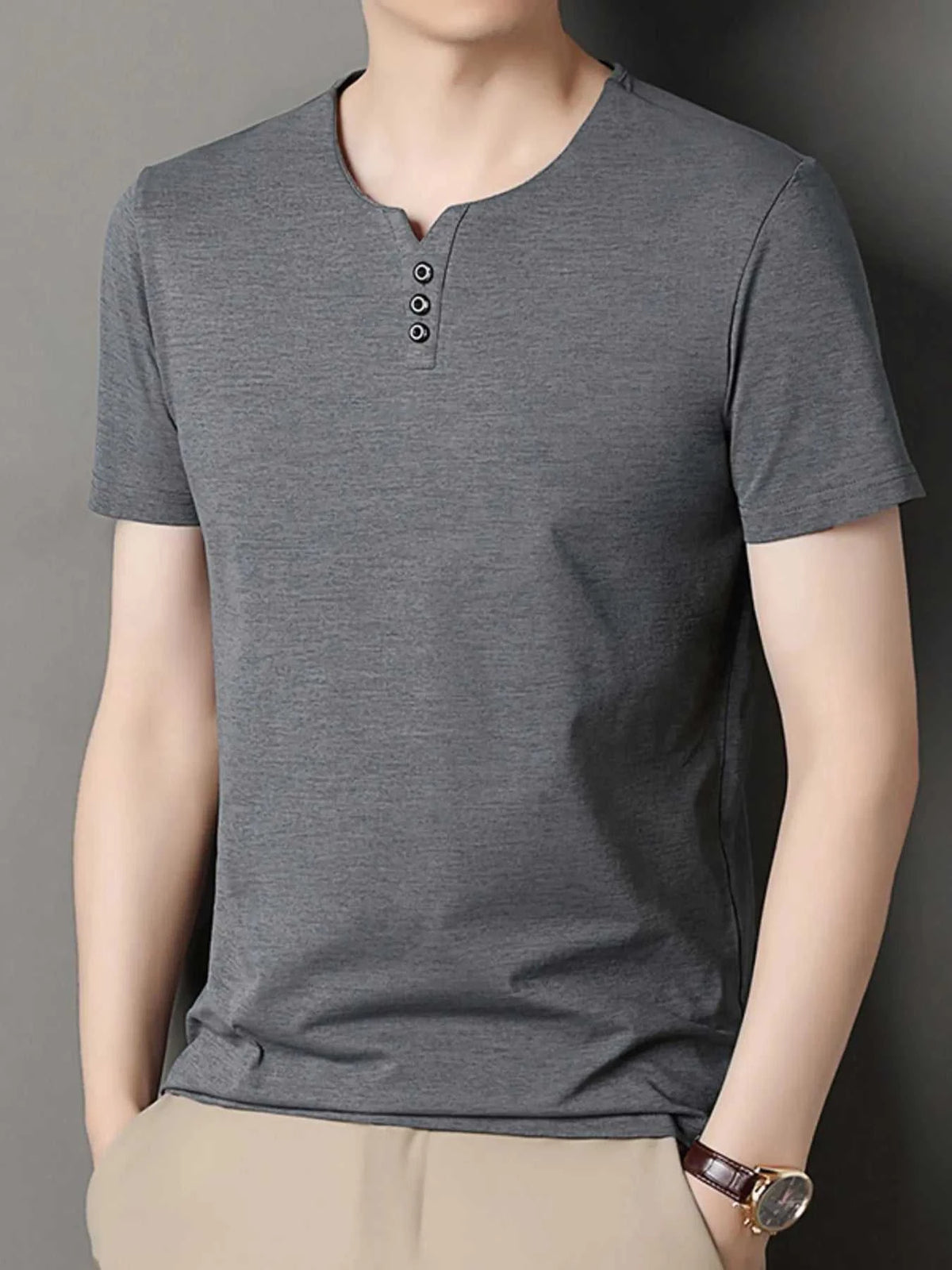 Men's Decor Button Short Sleeve T-Shirt 100400481596480 27 Affordable Fashion Under $100 Jerry's Apparel 