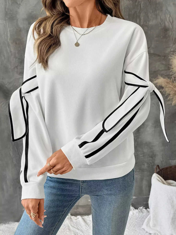 Side Striped Round Neck Sweatshirt 100100851404518 37 Affordable Fashion Under $100 Jerry's Apparel 