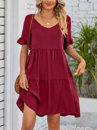Ruffled Sleeve Tiered Mini Dress 100100840870791 28 Affordable Fashion Under $100 Jerry's Apparel 