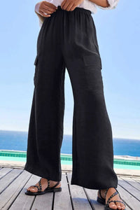Drawstring Frilled Waist Wide Leg Utility Trousers 100100664290960 36 Affordable Fashion Under $100 Jerry's Apparel 
