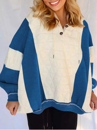 Quilted Fleece Color Block Patchwork Oversize Hoodie 100100380099927 59 Affordable Fashion Under $100 Jerry's Apparel 