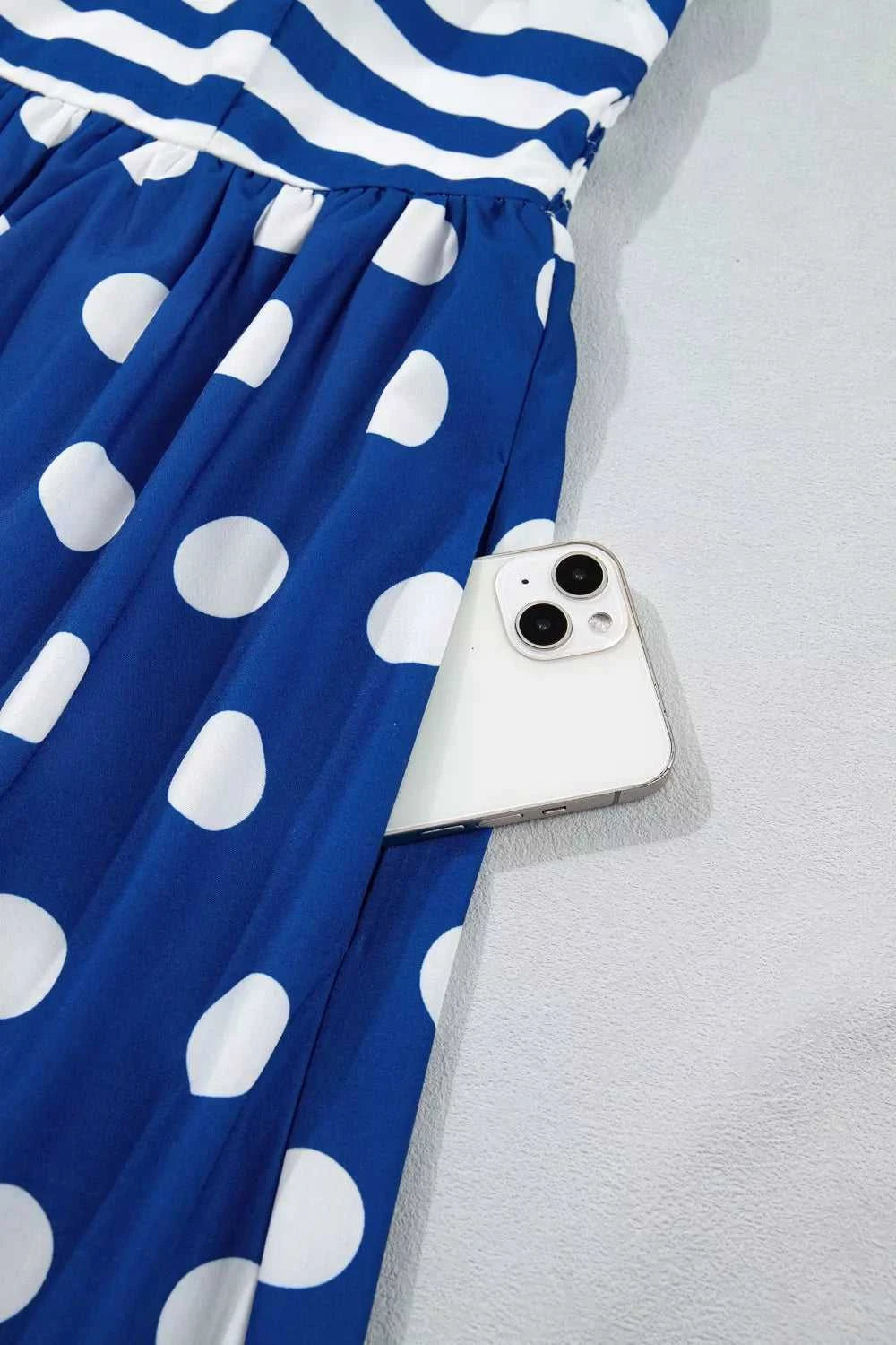 Striped Polka Dot Patchwork High Waist Spaghetti Straps Maxi Dress 100100896667563 47 Affordable Fashion Under $100 Jerry's Apparel 
