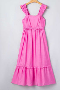 Solid Color Ruffle Trim High Waist Sleeveless Maxi Dress 100100088875266 51 Gifts for Her Jerry's Apparel 