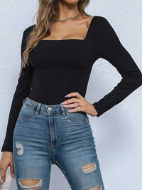 Square Neck Long Sleeve Bodysuit 100100815021205 33 Affordable Fashion Under $100 Jerry's Apparel 