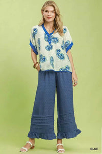 Umgee Paisley Print Contrast Trim Top 100100149431056 45 Affordable Fashion Under $100 Jerry's Apparel 