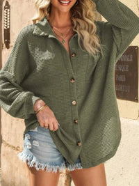 Waffle Knit Button-Down Shirt 100100280060747 40 Affordable Fashion Under $100 Jerry's Apparel 