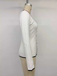 Contrast Trim Button Decor Knit Top 100100871035079 41 Affordable Fashion Under $100 Jerry's Apparel 
