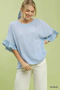 Umgee Crochet Trim Flutter Sleeve Top 100100967751325 49 Affordable Fashion Under $100 Jerry's Apparel 