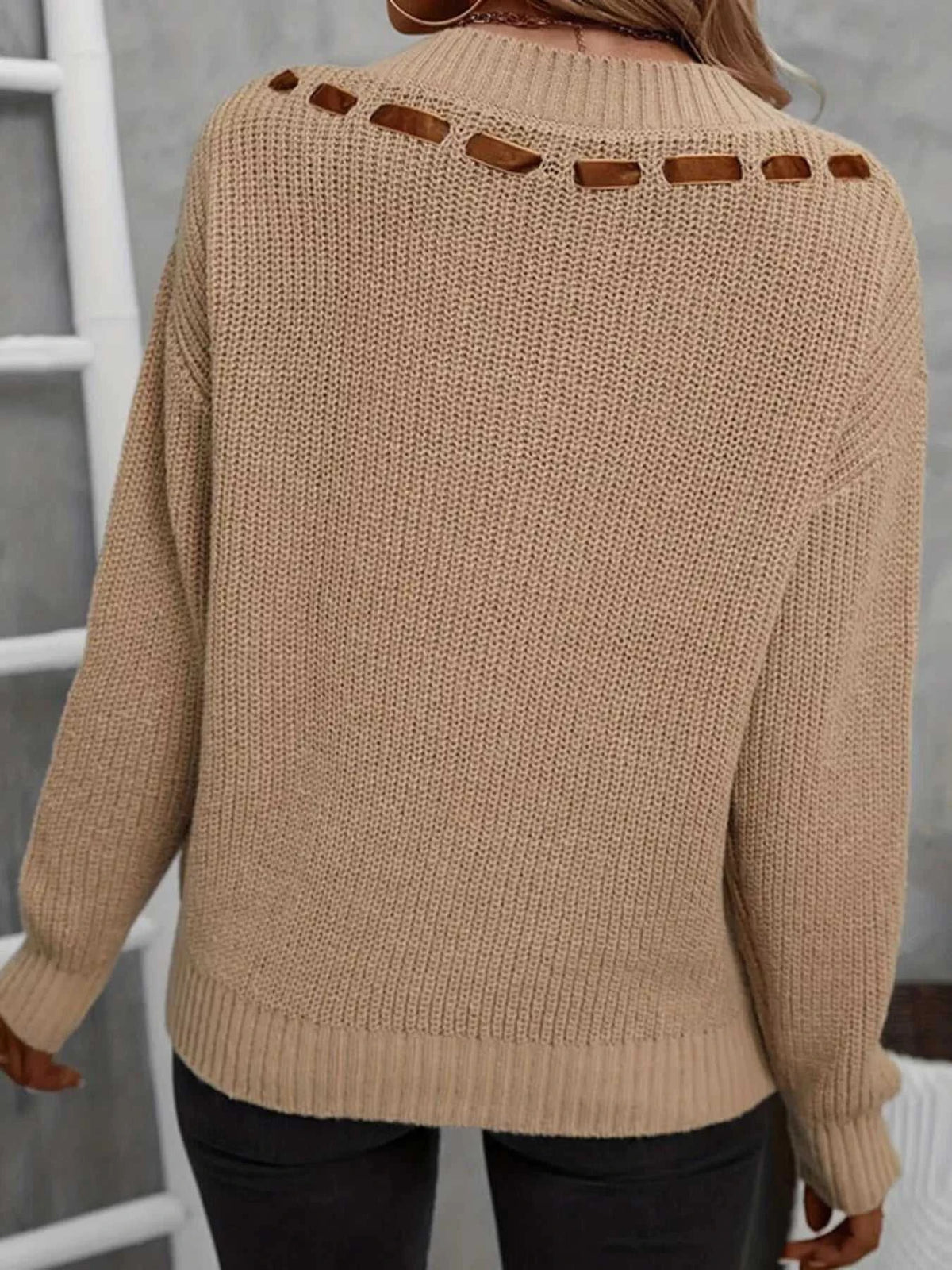 Ribbon Tie V-Neck Sweater 101002827607745 43 Affordable Fashion Under $100 Jerry's Apparel 