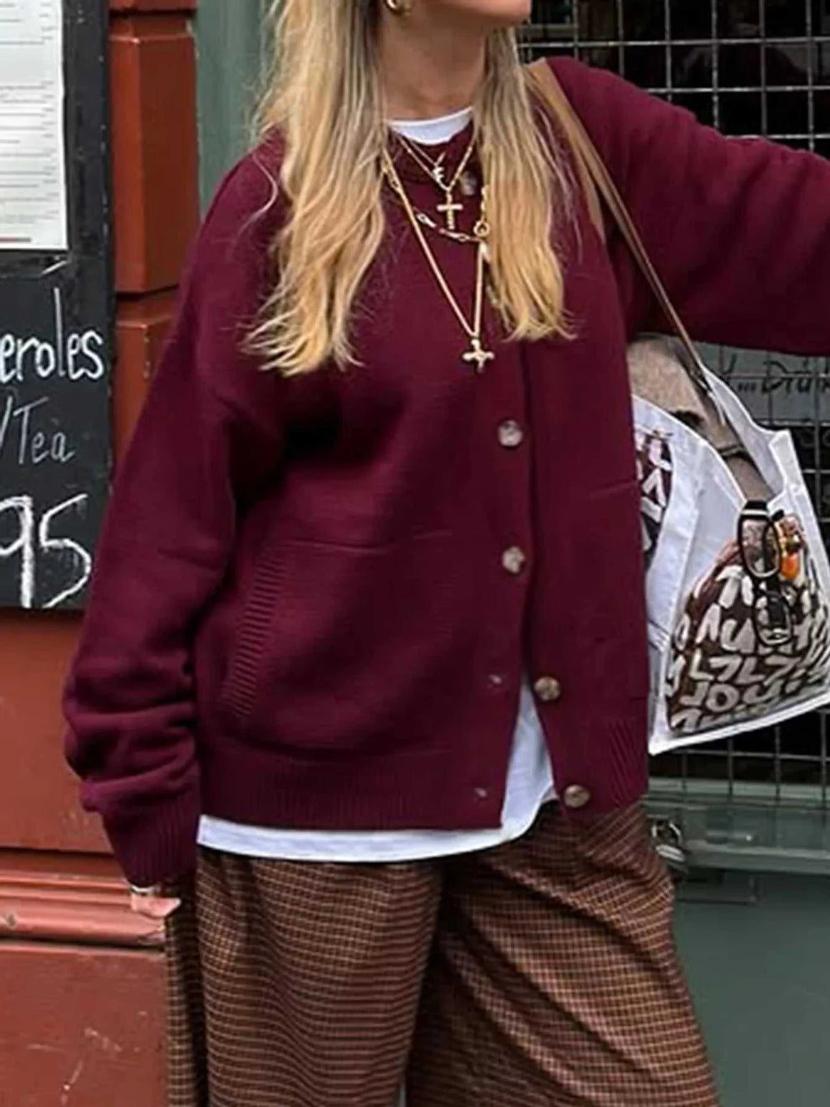Button Up Dropped Shoulder Cardigan 101002857744837 55 Affordable Fashion Under $100 Jerry's Apparel 