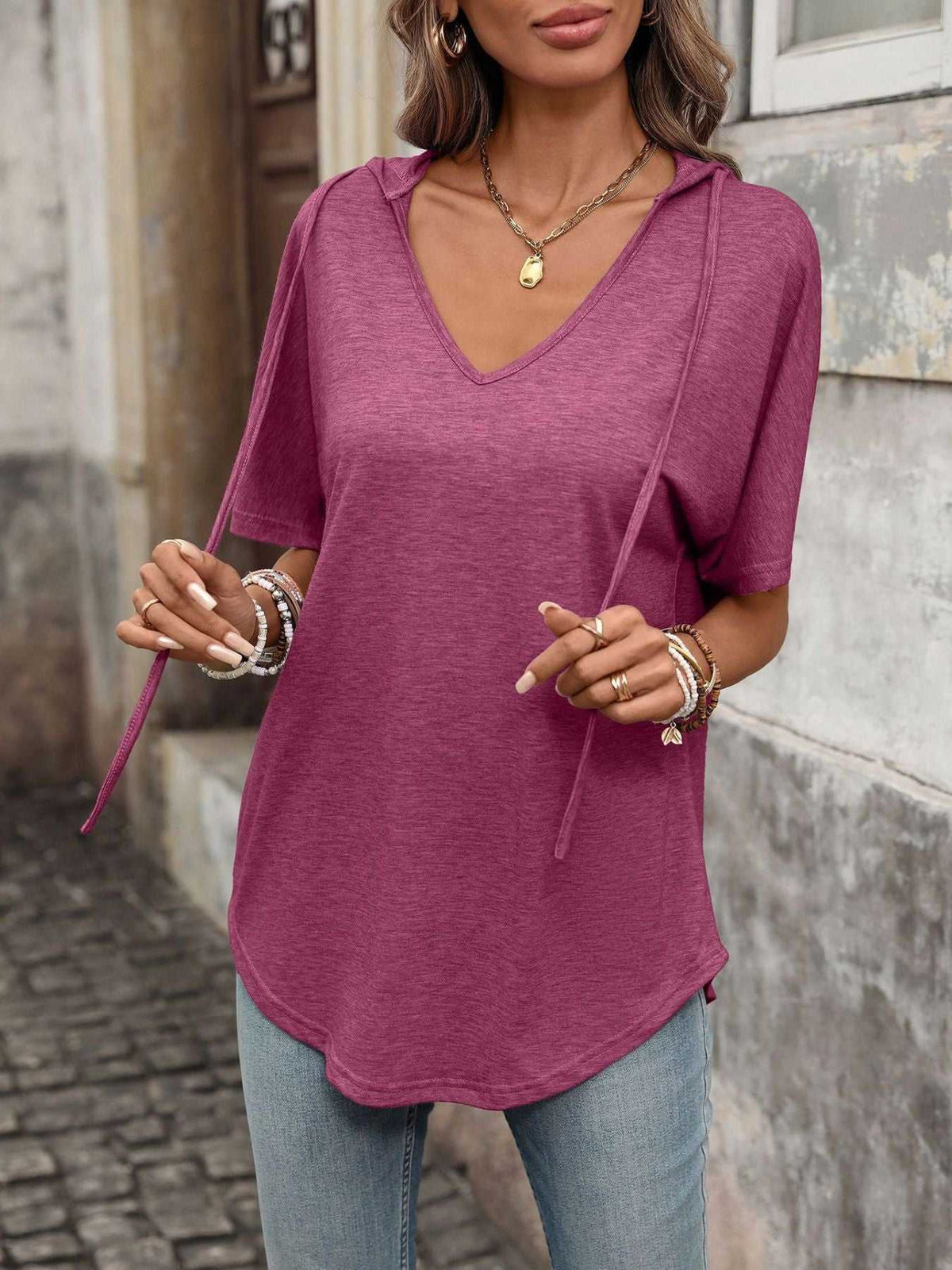 Casual Short Sleeve Hooded T-Shirt 100100788252140 27 Affordable Fashion Under $100 Jerry's Apparel 