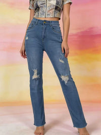 High-Waisted Distressed Jeans 100100550939009 40 Affordable Fashion Under $100 Jerry's Apparel 