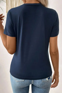 Solid Color Round Neck T Shirt